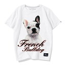 tシャツ 犬柄 半袖 フレンチ ブルドッグ アニマル メンズ レディース コットン ラウンドネック 春夏 アメリカン 白 グレー 黒