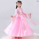 ドレス ワンピース キッズ 子供 女の子 中国風 レトロ ファッション おしゃれ パーティー 発表会 パフォーマンス 春秋 衣装 レース ブルー ピンク