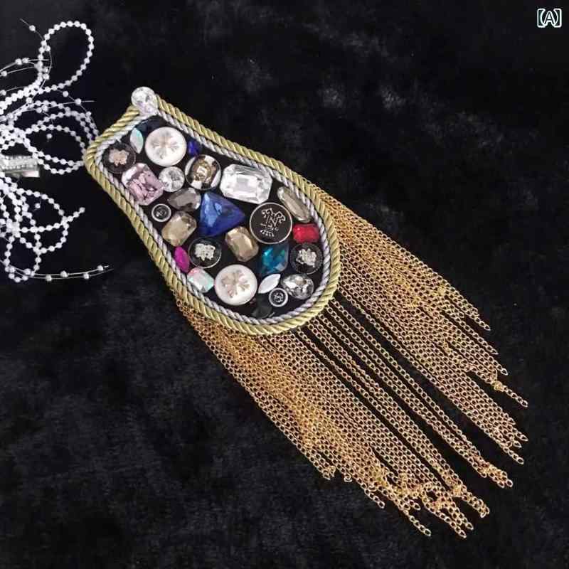 肩章 フリンジ ステージ 衣装 コスプレ 飾り 装飾 ミュージカル ダンス パンク メタル フリンジ メンズ レディース スーツ ドレス 子供 ブローチ アクセ...