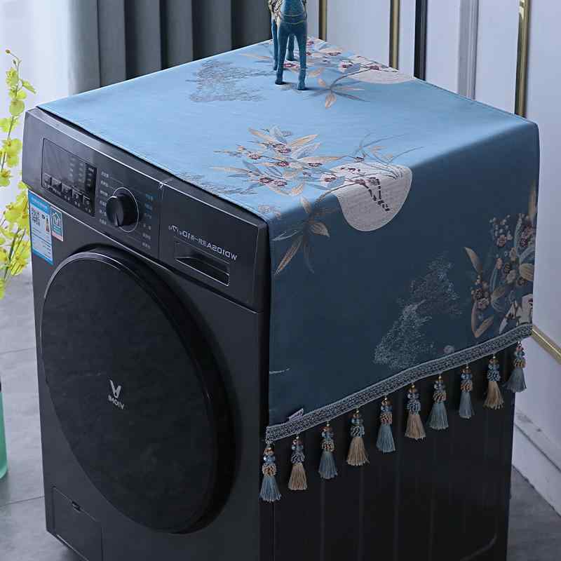 洗濯機 冷蔵庫 電子レンジ カバー 家庭用 装飾 保護 防塵 おしゃれ インテリア 中国風 ブルー