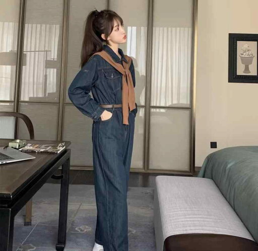 オーバーオール レディース サロペット デニム パンツ ジャンプスーツ 春秋 フレンチ 韓国 オーバーオール レディース サロペット デニム パンツ ジャンプスーツ 春秋 フレンチ 韓国