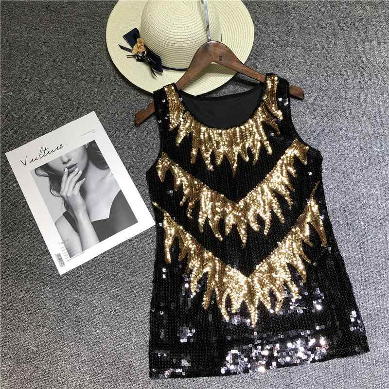 スパンコール キャミソール レディース トップス キラキラ パーティー ダンス 春夏 韓国 スリム セクシー ブルー レッド