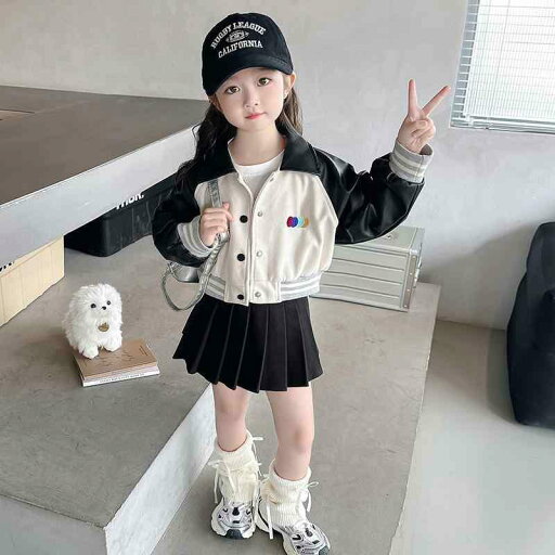 レザー ジャケット キッズ ライダース 女の子 アウター 春秋 トップス 長袖 カジュアル アメリカン レザー ジャケット キッズ ライダース 女の子 アウター 春秋 トップス 長袖 カジュアル アメリカン
