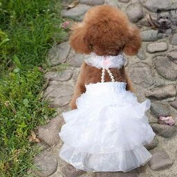 犬服 ドッグウェア フォーマル 結婚式 かわいい おしゃれ ペット ウェディングドレス 夏 薄手 スカート ピンク ホワイト