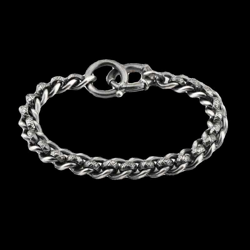 バングル メンズ レディース アクセサリー ブレスレット キール チェーン レトロ ニュートラル シルバー