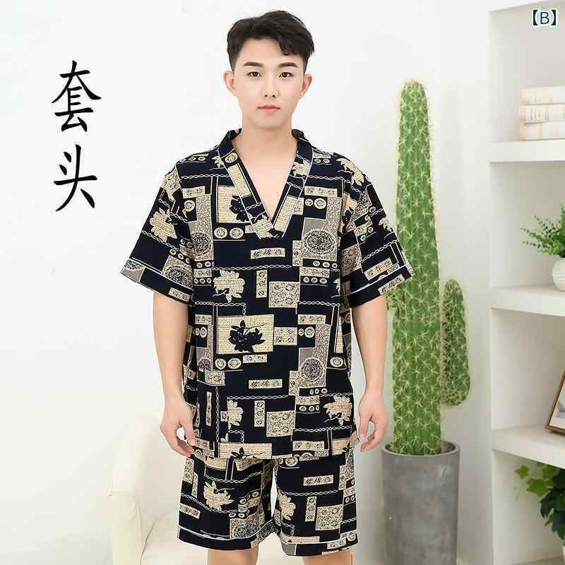 Grams楽天市場店のサウナ服 パジャマ ルームウェア メンズ レディース コットン マッサージ 大きいサイズ 入浴 ブラック ブルー｜アングル3