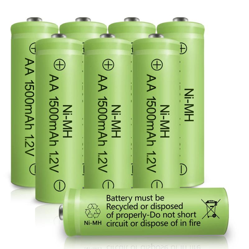 単3 単三 充電式 充電池 1500mAh 単3形 ニッケル水素電池 ソーラーライト用 AA 1.2V 時計 カメラ リモコン （8 pcs)