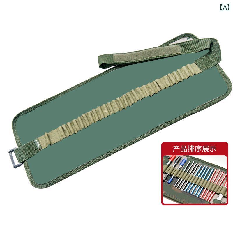 ロール ペンケース 筆入れ ペン カーテン ツール 収納 バッグ チャート ロール ワーク 実用的 耐摩耗 ポータブル 文具 ミリタリーグリーン