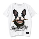 tシャツ 犬柄 メンズ アニマル ラウンドネック 半袖 コットン ブルドッグ プリント カジュアル ゆったり 春夏 白 グレー 黒