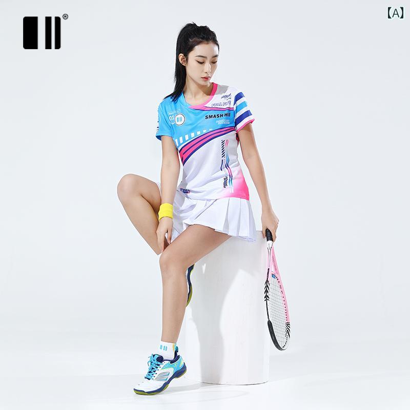 バドミントン ウェア メンズ レディース 大きいサイズ スリム フィット テニス 速乾 通気性 半袖 卓球 ジャージ