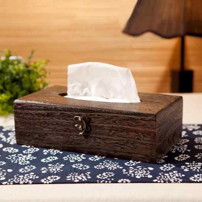 ティッシュケース ティッシュボックス 木製 おしゃれ レトロ 中国風 無垢材 リビング テーブル ホテル 家