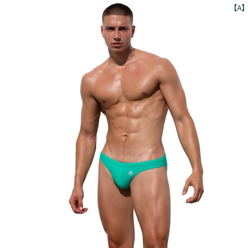 水着 メンズ ビキニ セクシー 水泳 スイムウェア 海パン ローウエスト シンプル おしゃれ グリーン イエロー ピンク