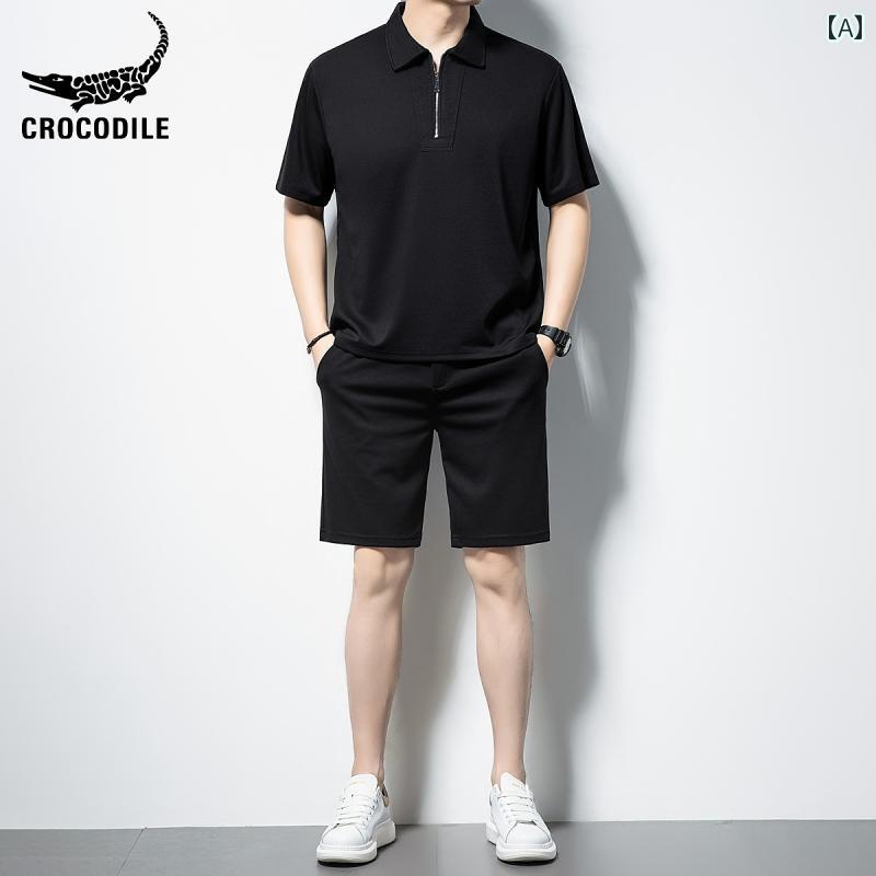 セットアップ メンズ 上下 ジャージ ハーフジップ スポーツ 薄手 カジュアル ショーツ 春夏 ブラック グレー ネイビー