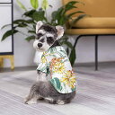 犬服 アロハシャツ ドッグウェア かわいい おしゃれ ペット 春夏 薄手 散歩 ホワイト イエロー ブルー