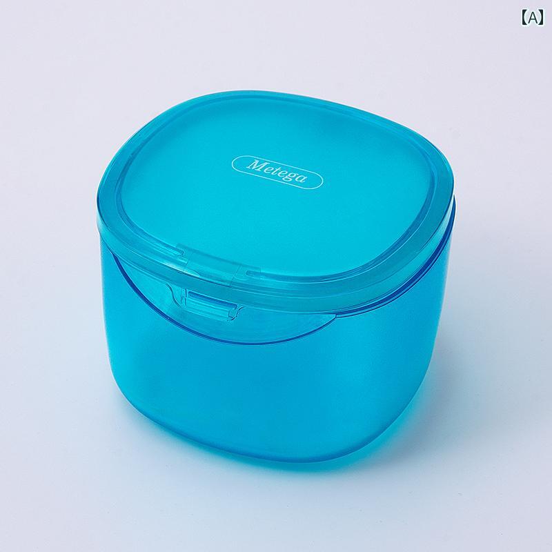 マウスピース 入れ歯 持ち運び ケース コンパクト 収納 おしゃれ 小児 矯正 ボックス クリーニング 義歯 ブルー ピンク グレーのサムネイル