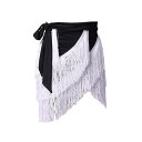 ベリーダンス レディース 衣装 アラビアン 社交ダンス ヒップスカーフ フリンジ おしゃれ ラテン レースアップ セクシー ショート スカート 春夏 ブラック ...