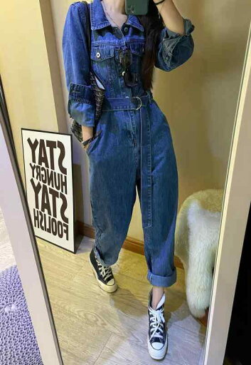 オーバーオール レディース つなぎ デニム パンツ オールインワン 春秋 スリム ファッション カジュアル 長袖 ハイウエスト 作業服 ジャンプスーツ 青 オーバーオール レディース つなぎ デニム パンツ オールインワン 春秋 スリム ファッション カジュアル 長袖 ハイウエスト 作業服 ジャンプスーツ 青