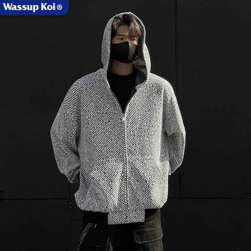 セットアップ メンズ 上下 ジャージ ジャケット カジュアル フード付き ファッション スポーツ 春秋 グレー ホワイト ブラック