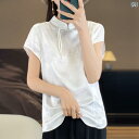 チャイナ風 普段着 レディース トップス レトロ おしゃれ 大きいサイズ スタンドカラー 中国 ドレス 春夏 プレート ボタン 半袖 シャツ ホワイト ブラック...