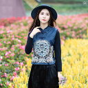 ベスト レディース ジレ 春秋 エスニック ボヘミアン ショート丈 コート 中国風 レトロ 刺繍 大きいサイズ ベージュ ネイビー レッド