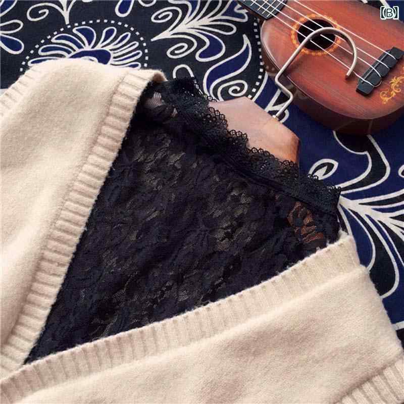 付け襟 立ち襟 レース レディース つけ襟 レイヤード 重ね着風 ファッション おしゃれ フェイクカラー ホワイト ブラック