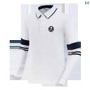 キッズ ゴルフウェア ジュニア 子供 長袖 Tシャツ 秋冬 メンズ レディース スポーツ ホワイト グリーン ブルー