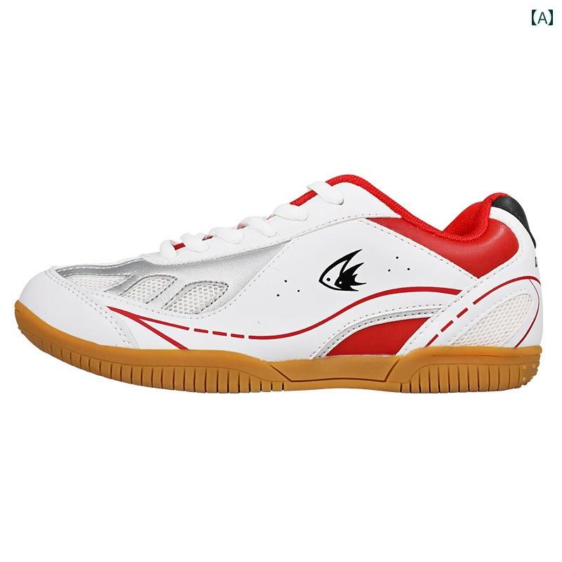 卓球 シューズ メンズ レディース プロ スポーツ トレーニング 通気性 快適 クッション 滑り止め 耐摩耗 レッド ブルー