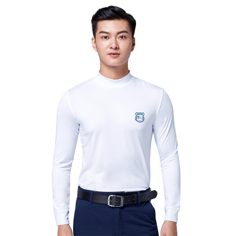 ゴルフウェア メンズ スポーツ カジュアル かっこいい おしゃれ 紳士服 トップス 長袖 秋冬 暖かい シャツ ハイネック 日焼け防止 白 グレー 黒