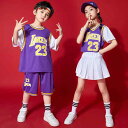 キッズ 男の子 女の子 ストリート ダンス セットアップ 衣装 学生 バスケットボール ユニフォーム 速乾 チアリーディング 春夏 ジャージ 紫 白