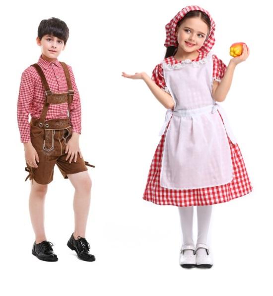 オランダ 衣装 民族 子供 大人 服 ドレス メンズ レディース 男の子 女の子 パフォーマンス スカート 舞台 ダンス コスプレ ファッションのサムネイル