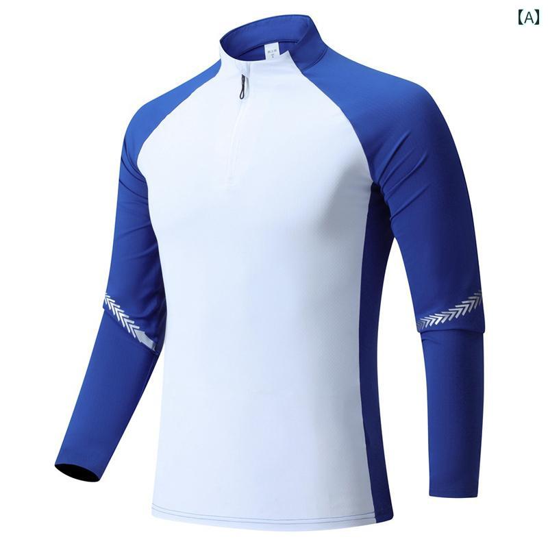 Tシャツ メンズ レディース 長袖 トップス トレーニング ジム フィットネス ランニング 速乾 吸湿 ハーフジップ スポーツ ホワイト ブラック グレー