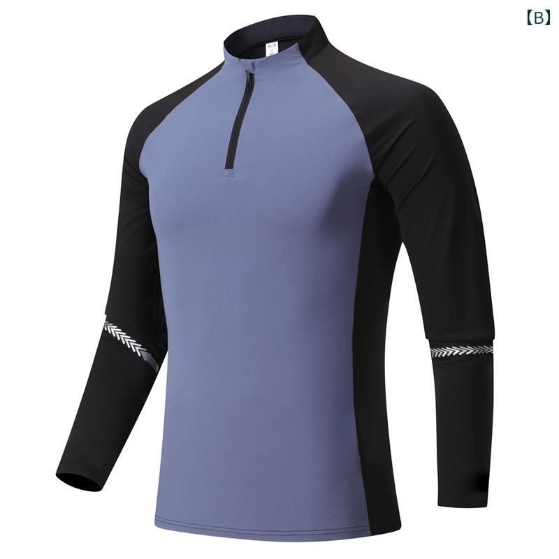 Tシャツ メンズ レディース 長袖 トップス トレーニング ジム フィットネス ランニング 速乾 吸湿 ハーフジップ スポーツ ホワイト ブラック グレー