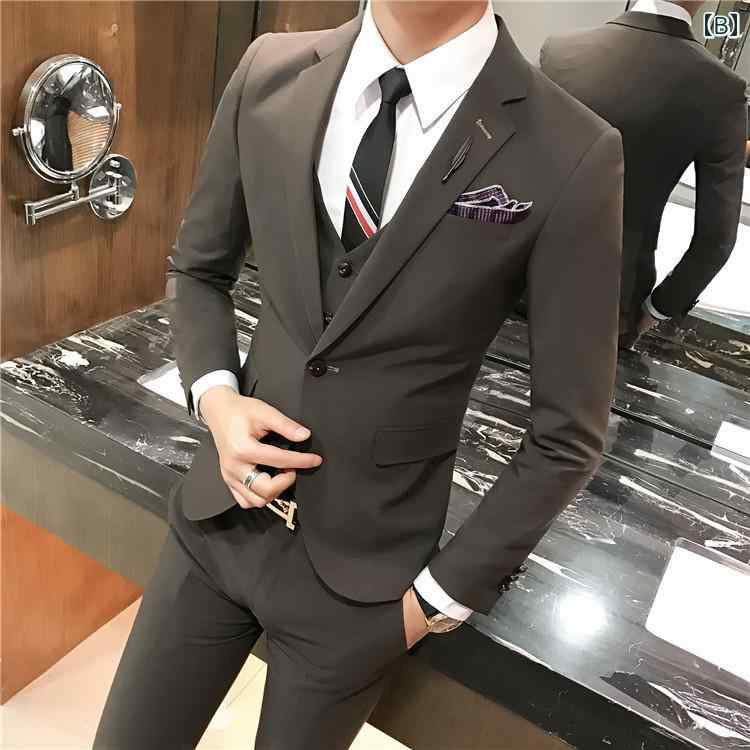 メンズ スーツ おしゃれ 紳士服 ジャケット 秋冬 ダブル 韓国 スリム カジュアル 結婚式 フォーマル カーキ ブラウン グレー