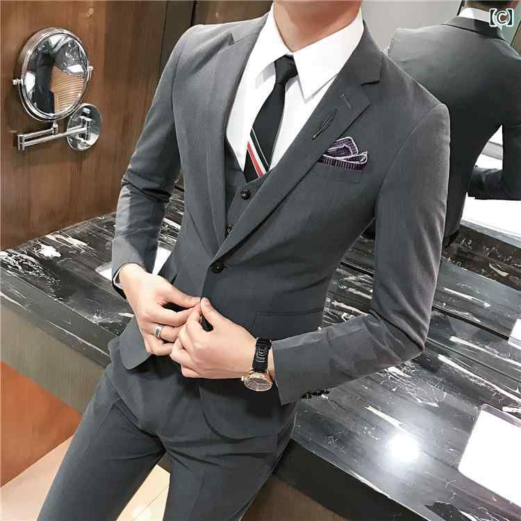 メンズ スーツ おしゃれ 紳士服 ジャケット 秋冬 ダブル 韓国 スリム カジュアル 結婚式 フォーマル カーキ ブラウン グレー