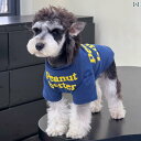 犬用夏服 中型 大型犬 快適 通気性 ペットアパレル ペットウェア 夏 綿 英語 Tシャツ 屋内 脱落防止 ネイビー
