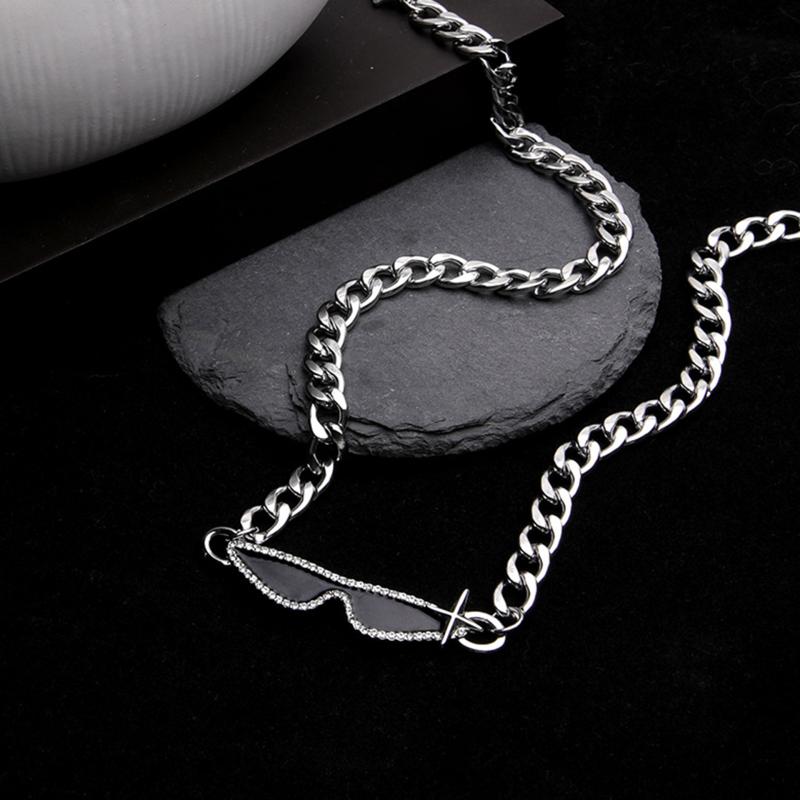 ネックレス ペンダント アクセサリー メンズ シンプル サングラス チタン 鋼 セーター チェーン シルバー