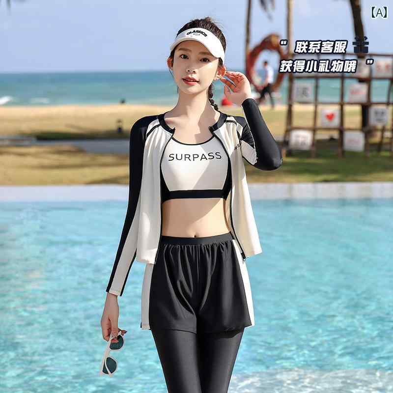 水着 ママ 長袖 セパレート レディース 水泳 日焼け止め コンサバティブ 長ズボン サーフィン シュノーケリング スーツ ホワイト グレー