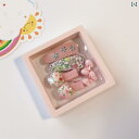 ヘア クリップ ジュエリーボックス 子供 ヘアアクセサリー 収納 ギフト 韓国 髪 ロープ クリップ かわいい 女の子 ピンク グリーン パープル