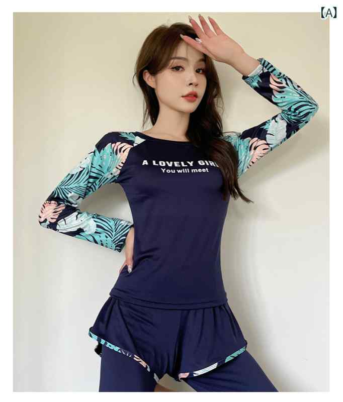 水着 ママ 長袖 レディース 夏 セパレート 長ズボン サーフィン コンサバ 日焼け止め 温泉 ネイビー ブラック