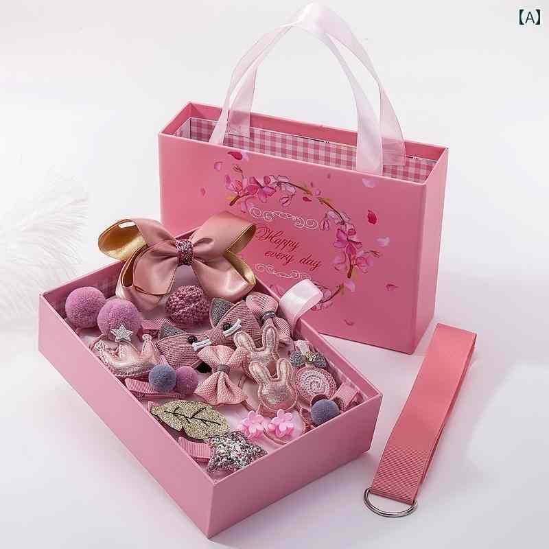 子供 ヘアアクセサリー ピン 韓国 ゴム バンド ヘッド プリンセスクラウン ギフト セット ピンク ワインレッド グレー