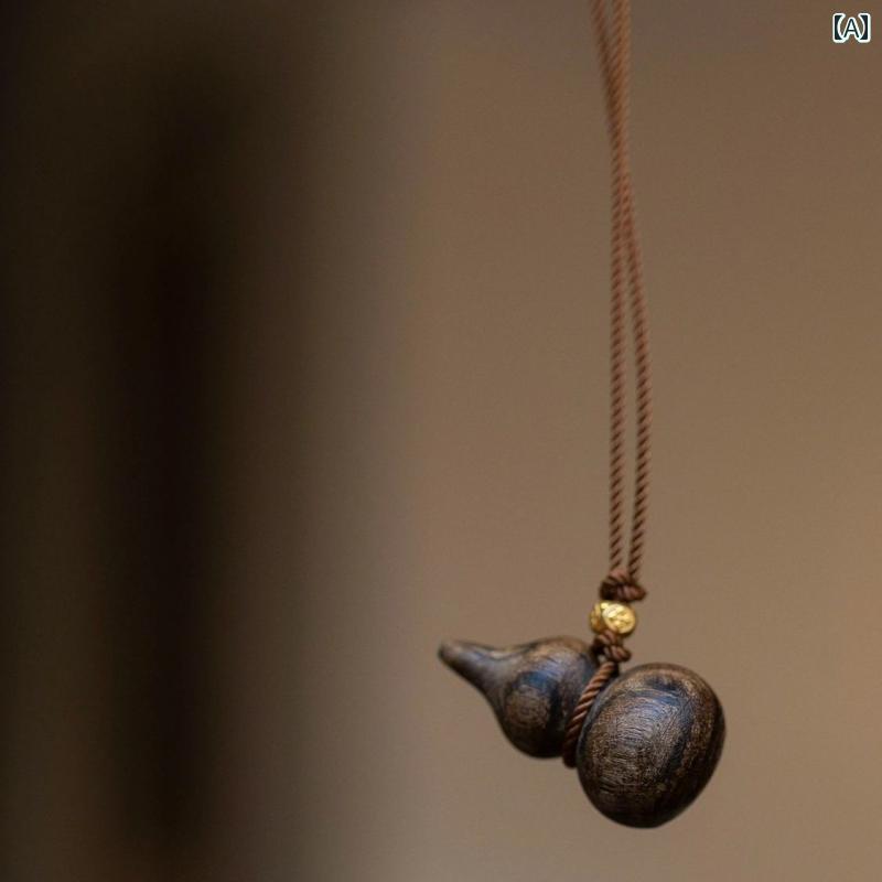 ネックレス メンズ レディース 六字真言 アクセサリー 中国風 エスニック アジアンテイスト 奇楠 沈香 葫芦 ペンダント 福禄双全 招財 運気アップ ギフト ファッション ジュエリー おしゃれ