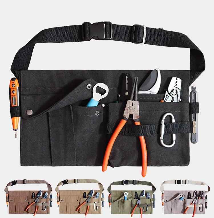 ウエスト バッグ エプロン メンズ 料理 家庭 キッチン おしゃれ アウトドア 収納 吊り下げ 作業服 庭師 木工 耐摩耗 厚手 キャンバス ブラック キャメル...