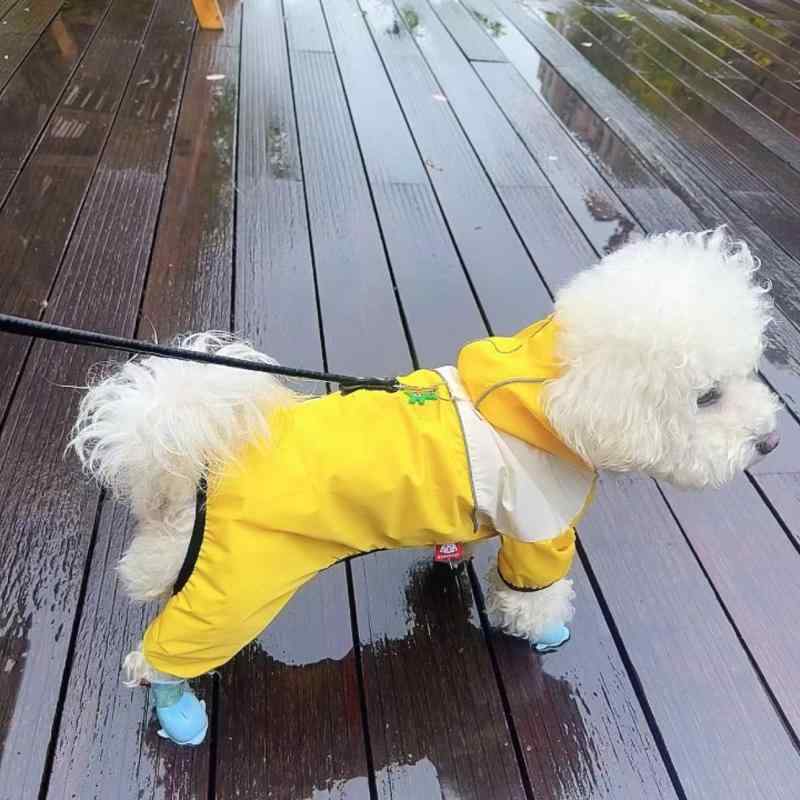 犬 レインコート 小型犬 中型犬 カッパ 雨具 ドッグウェア ペット 服 夏 薄手 防水 ポンチョ イエロー