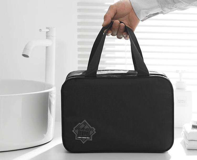 トラベルポーチ 旅行 収納 パッキング バッグ メンズ 出張 ポータブル メイクポーチ 防水 ブラック オレンジ