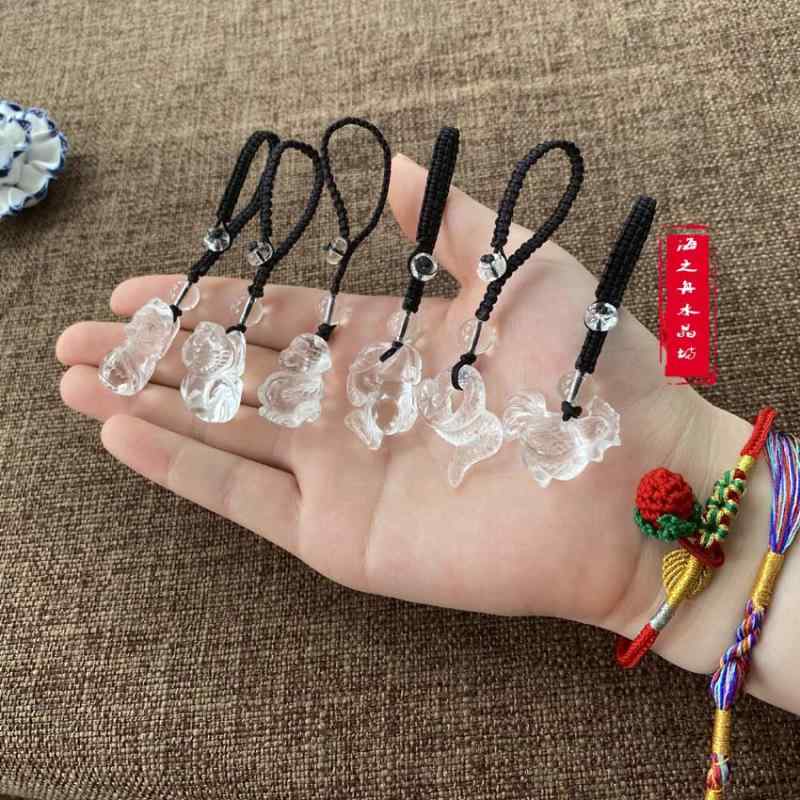 キーホルダー ペンダント アクセサリー クリスタル 十二支 バッグ レトロ シンプル ギフト 動物 ストラ..