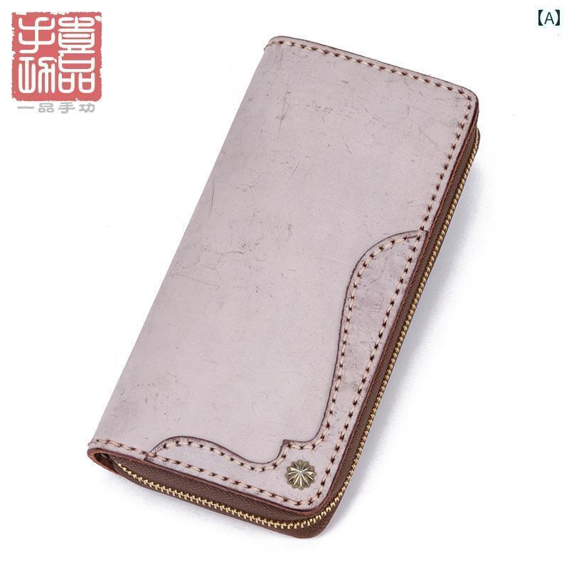 長財布 カードケース レディース メンズ レザー 革 ジッパー レトロ 中国風 小銭入れ カードホルダー ..