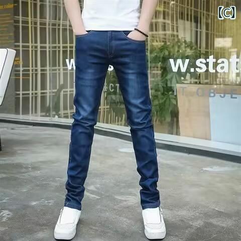 デニムパンツ メンズ ジーンズ ジーパン 秋 スキニー 薄手 伸縮性 シンプル カジュアル ブラック ホワイト ブルー