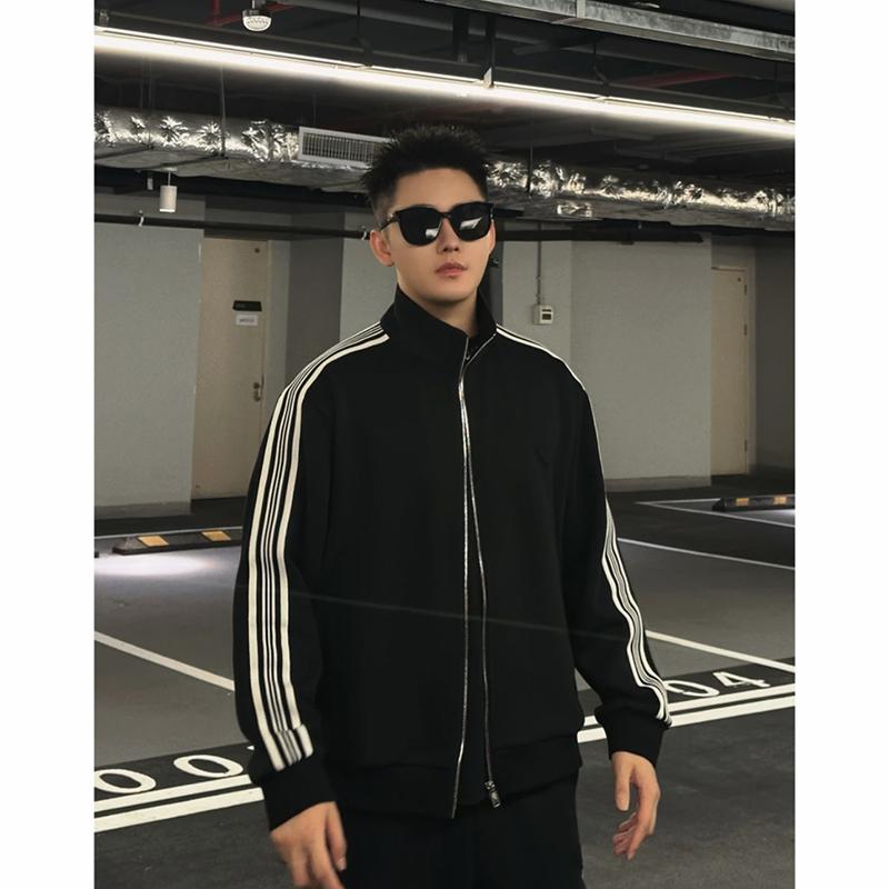 セットアップ メンズ レディース カップル 上下 ジャージ スポーツ レジャー ゆったり ファッション 春秋 ブラック