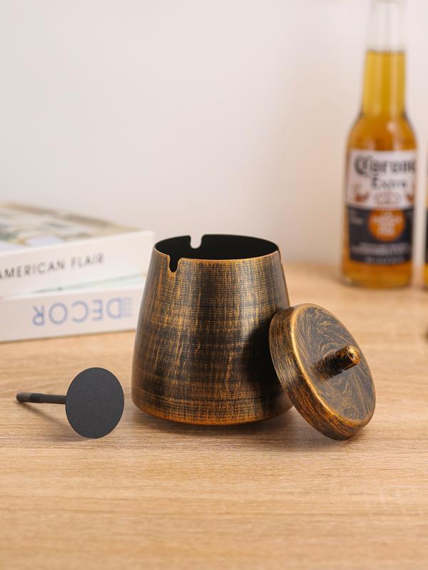 灰皿 フタ付 蓋付き ステンレス おしゃれ 飛散防止 防風性 鉄 創造的 防臭 ホーム リビングルーム 大型..