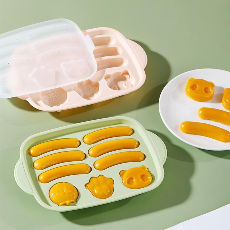 シリコン 製氷皿 アイストレー ブラザー デパート 離乳食 ベビー ソーセージ 蒸し ケーキ型 食品グレード グリーン ピンク